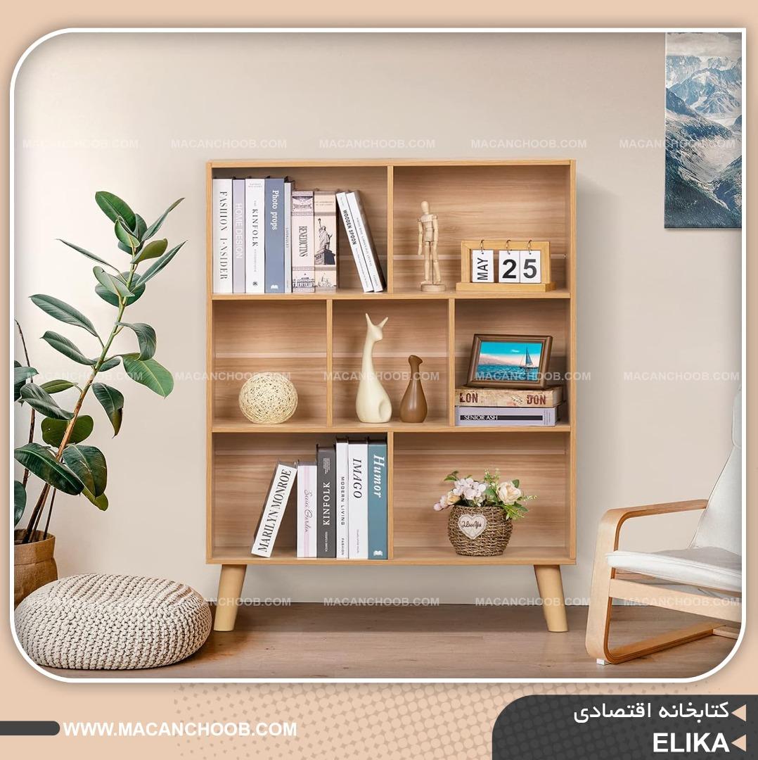 کتابخانه ایستاده و استند کتاب پایه چوبی خود رنگ استوانه ای مدل ELIKA